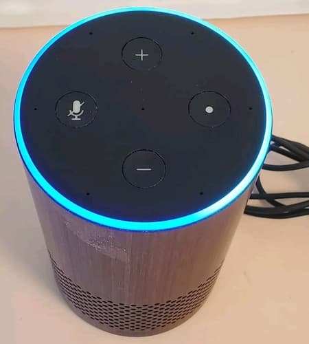 AMAZON Echo Alexa Rare WALNUT. Tested works. Used, excellent condition. - Thumbnail 5