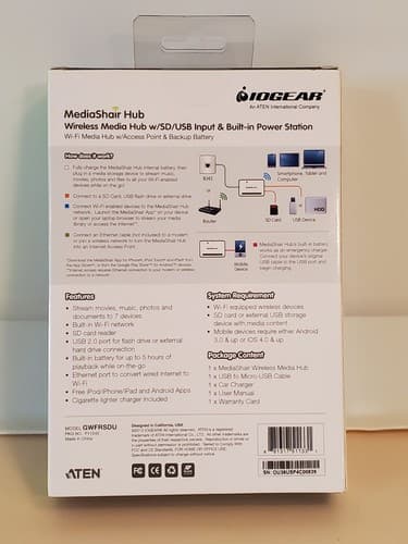 IOGEAR Wireless Media Hub Model GWFRSDU. SD / USB Input. NEW SEALED PACKAGE - Thumbnail 2