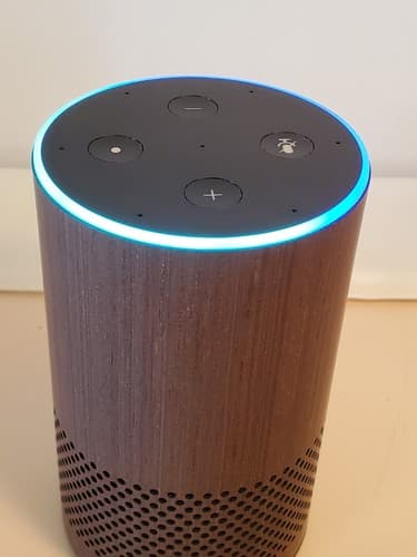 AMAZON Echo Alexa Rare WALNUT. Tested works. Used, excellent condition. - Thumbnail 6