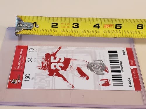 2008 NCAA Ohio State Univ ticket stub. AUG 30 2008 v Youngstown State 43-0W. - Thumbnail 9