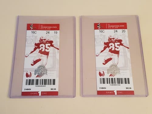 2008 NCAA Ohio State Univ ticket stub. AUG 30 2008 v Youngstown State 43-0W. - Thumbnail 3