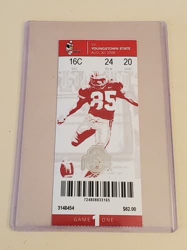 2008 NCAA Ohio State Univ ticket stub. AUG 30 2008 v Youngstown State 43-0W. - Thumbnail 12