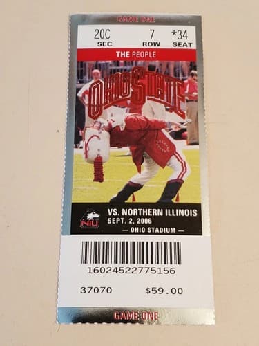 2006 NCAA Ohio State Univ ticket stub. SEP 2 2006 v No Illinois 35-12W. Two ava - Thumbnail 11