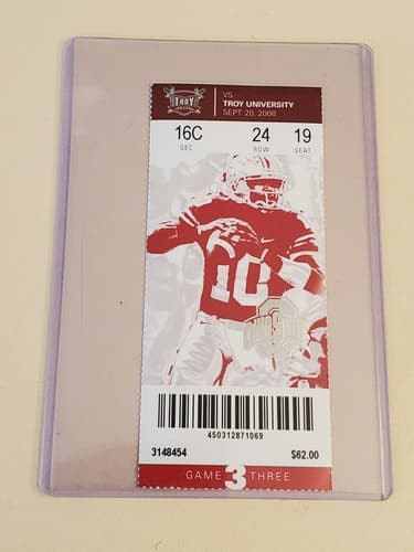 2008 NCAA Ohio State Univ ticket stub. SEP 20 2008 v Troy Univ (28-10W) Two ava - Thumbnail 5