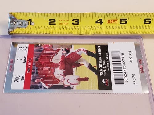 2006 NCAA Ohio State Univ ticket stub. SEP 2 2006 v No Illinois 35-12W. Two ava - Thumbnail 4