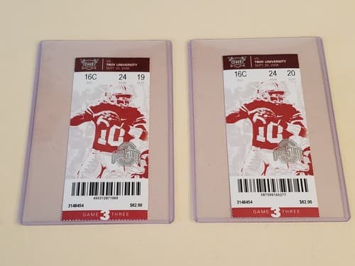 2008 NCAA Ohio State Univ ticket stub. SEP 20 2008 v Troy Univ (28-10W) Two ava - Thumbnail 3