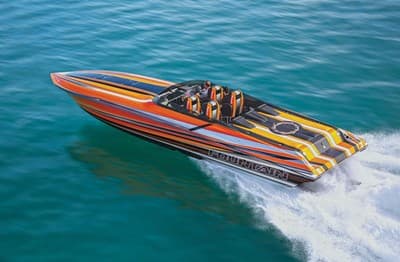 LOT(2)🚤FOUNTAIN 47⚡Lightning⚡Red Leather Boat Pillows Gold Blue Embroidered NEW - Image 1