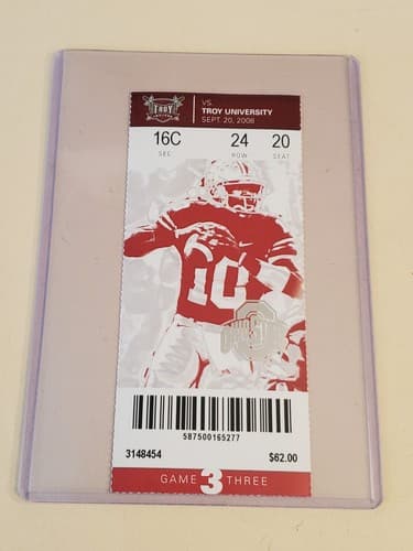 2008 NCAA Ohio State Univ ticket stub. SEP 20 2008 v Troy Univ (28-10W) Two ava - Thumbnail 10