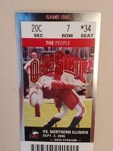 2006 NCAA Ohio State Univ ticket stub. SEP 2 2006 v No Illinois 35-12W. Two ava - Thumbnail 14
