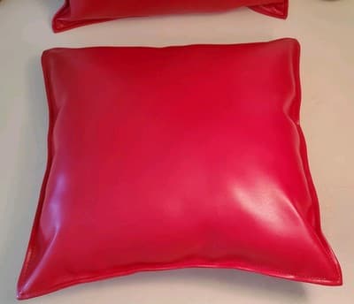 LOT(2)🚤FOUNTAIN 47⚡Lightning⚡Red Leather Boat Pillows Gold Blue Embroidered NEW - Thumbnail 6