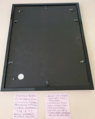 The Ohio State Univ. Football Program Cover Prints LOT OF 8. Frame, glass 11x14 - Thumbnail 3