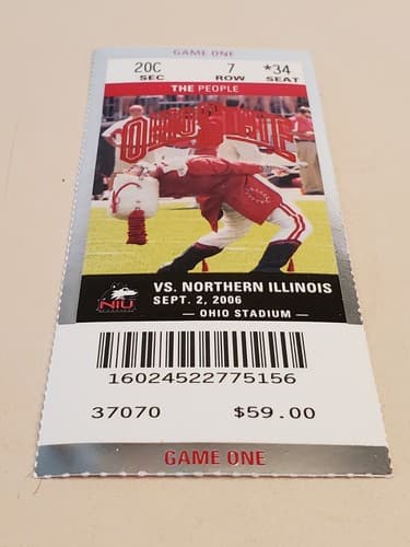2006 NCAA Ohio State Univ ticket stub. SEP 2 2006 v No Illinois 35-12W. Two ava - Thumbnail 13