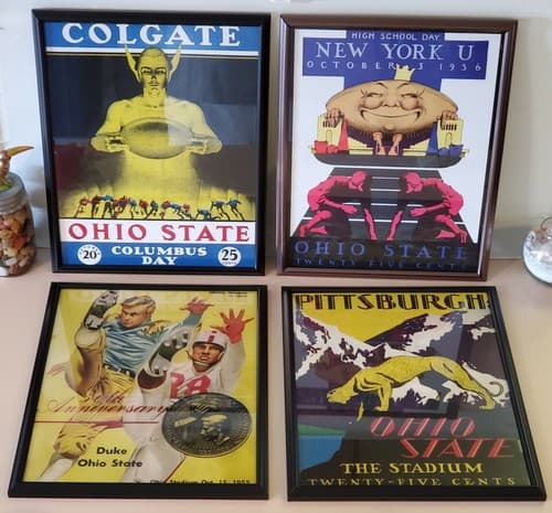 The Ohio State Univ. Football Program Cover Prints LOT OF 8. Frame, glass 11x14 - Thumbnail 2