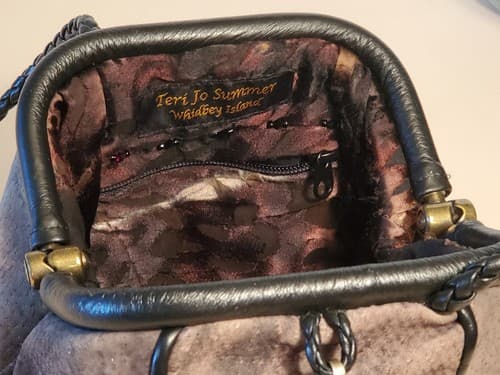 TERI JO SUMMER WHIDBEY ISLAND. Hand Designed Purse. Brown brushed leather NEW - Thumbnail 10