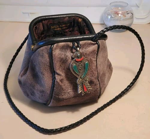 TERI JO SUMMER WHIDBEY ISLAND. Hand Designed Purse. Brown brushed leather NEW - Thumbnail 11