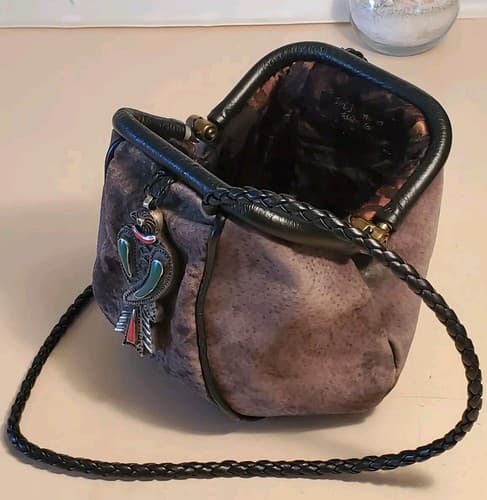 TERI JO SUMMER WHIDBEY ISLAND. Hand Designed Purse. Brown brushed leather NEW - Thumbnail 16