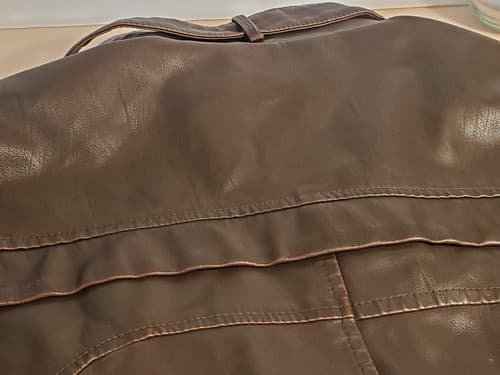 WULFUL Men's Vintage Stand Collar Leather Jacket. SIZE XXL Brown. NEW no Tags - Thumbnail 11