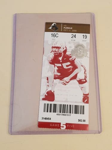 2008 NCAA Ohio State University ticket stub OCT 11 2008 v Purdue (16-3W) Two ava - Thumbnail 5