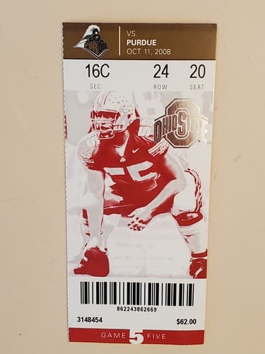 2008 NCAA Ohio State University ticket stub OCT 11 2008 v Purdue (16-3W) Two ava - Thumbnail 10
