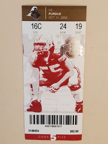 2008 NCAA Ohio State University ticket stub OCT 11 2008 v Purdue (16-3W) Two ava - Thumbnail 8