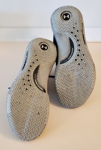 UNDER ARMOUR HOVR HAVOC Size 12.5 Men's Basketball Hi Top Shoe, dark blue. Used - Thumbnail 3