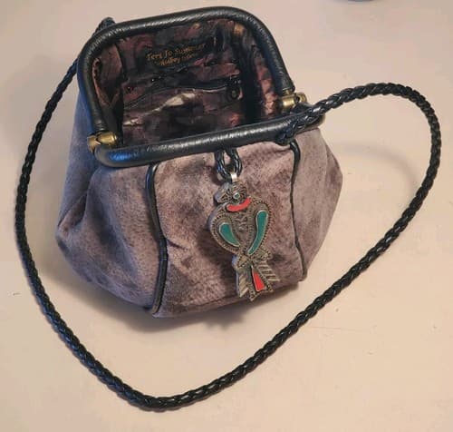 TERI JO SUMMER WHIDBEY ISLAND. Hand Designed Purse. Brown brushed leather NEW - Thumbnail 6