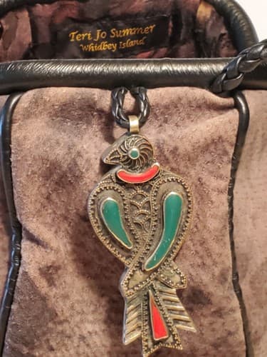 TERI JO SUMMER WHIDBEY ISLAND. Hand Designed Purse. Brown brushed leather NEW - Thumbnail 8