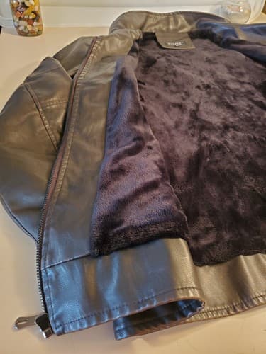 WULFUL Men's Vintage Stand Collar Leather Jacket. SIZE XXL Brown. NEW no Tags - Thumbnail 7