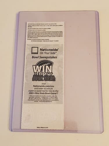 2005 NCAA Ohio State Univ ticket stub. SEP 15 2005 v San Diego St 27-6W Two Ava - Thumbnail 2