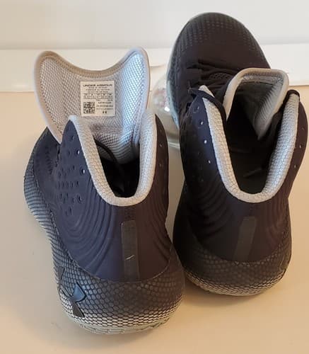 UNDER ARMOUR HOVR HAVOC Size 12.5 Men's Basketball Hi Top Shoe, dark blue. Used - Thumbnail 12