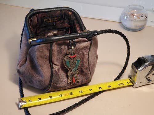 TERI JO SUMMER WHIDBEY ISLAND. Hand Designed Purse. Brown brushed leather NEW - Thumbnail 20