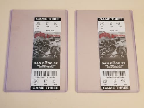 2005 NCAA Ohio State Univ ticket stub. SEP 15 2005 v San Diego St 27-6W Two Ava - Thumbnail 3