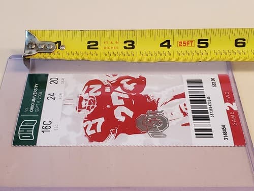 2008 NCAA Ohio State Univ ticket stub. SEP 6 2008 v Ohio Univ (26-14W) Two ava - Thumbnail 15