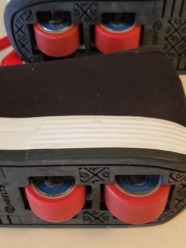 HEELYS 770494 HX2 Jazzy YOUTH 5 Roller Skate shoes, black red. 2x2 wheels. Used - Thumbnail 6