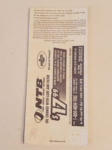 2008 NCAA Ohio State Univ ticket stub. SEP 6 2008 v Ohio Univ (26-14W) Two ava - Thumbnail 2