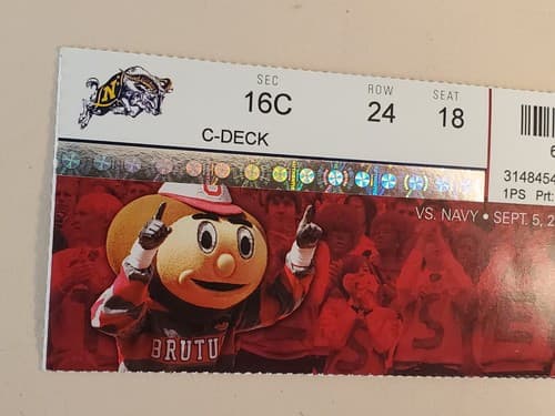 2009 NCAA Ohio State University ticket stub. SEP 5 2009 v Navy (31-27W) Two ava - Thumbnail 12