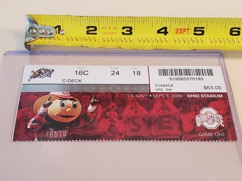 2009 NCAA Ohio State University ticket stub. SEP 5 2009 v Navy (31-27W) Two ava - Thumbnail 15