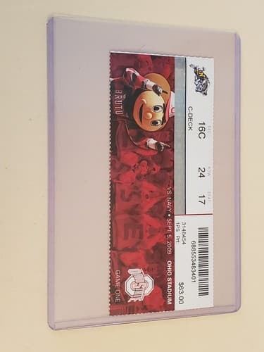 2009 NCAA Ohio State University ticket stub. SEP 5 2009 v Navy (31-27W) Two ava - Thumbnail 5