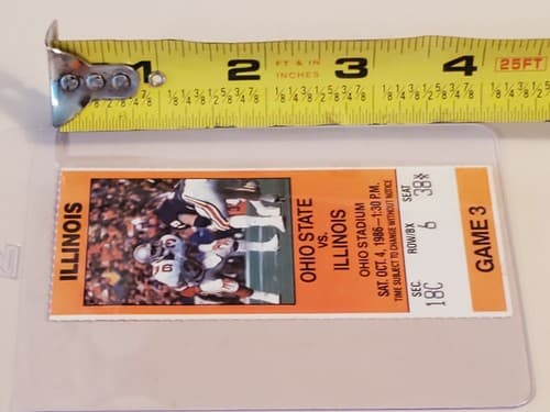 1986 NCAA Ohio State Univ ticket stub OCT 4 86 v Illinois 14-0W. Chris Spielman - Thumbnail 7