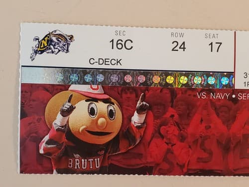 2009 NCAA Ohio State University ticket stub. SEP 5 2009 v Navy (31-27W) Two ava - Thumbnail 4