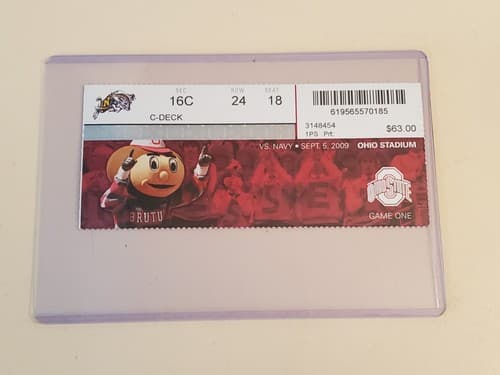 2009 NCAA Ohio State University ticket stub. SEP 5 2009 v Navy (31-27W) Two ava - Thumbnail 13
