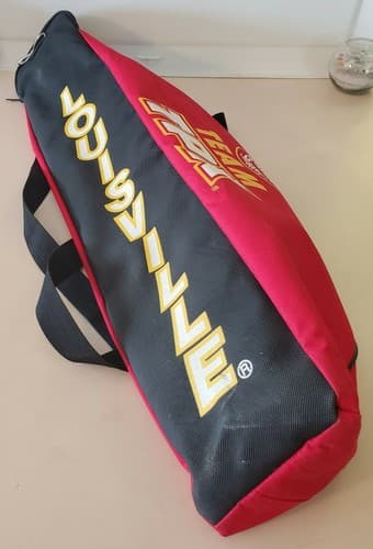 Louisville Slugger Team TPX Baseball Softball Bat Bag. Red, 2 zip pouches, strap - Image 1