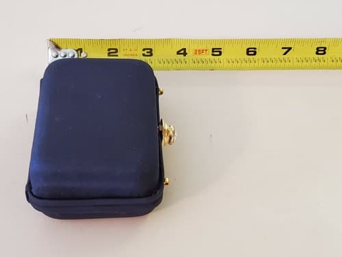 Made in Italy blue purse with faux gem clasp. Used, very good condition. - Thumbnail 9