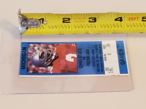 1986 NCAA Ohio State Univ ticket stub. NOV 22 1986 v Michigan. HOF Cris Carter - Thumbnail 8