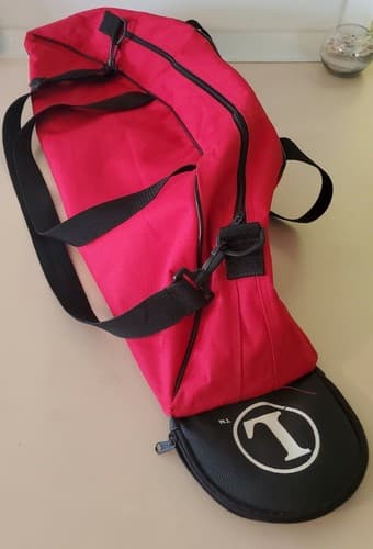 Louisville Slugger Team TPX Baseball Softball Bat Bag. Red, 2 zip pouches, strap - Thumbnail 3