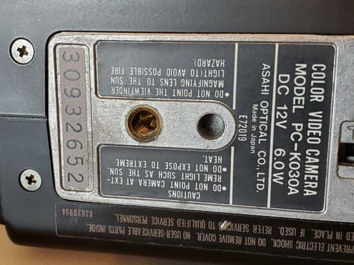 Pentax Color Video Camera Model PC-K030A. Focal range 8.5 -68mm lens. SOLD AS IS - Thumbnail 12