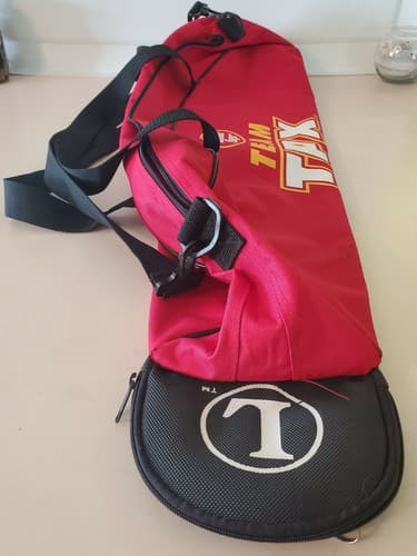 Louisville Slugger Team TPX Baseball Softball Bat Bag. Red, 2 zip pouches, strap - Thumbnail 8