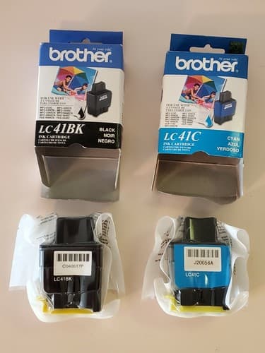 Brother Ink LC41 - LOT OF 2 - Black + Cyan. Expired 2007. - Thumbnail 3