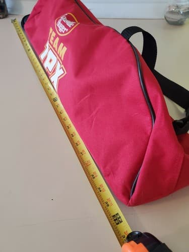 Louisville Slugger Team TPX Baseball Softball Bat Bag. Red, 2 zip pouches, strap - Thumbnail 4