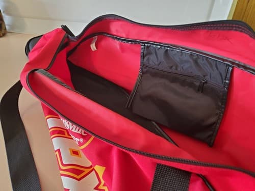 Louisville Slugger Team TPX Baseball Softball Bat Bag. Red, 2 zip pouches, strap - Thumbnail 6